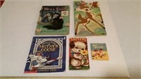 5 Old Childrens Books (2 have felt material on