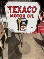 Texaco Motor Oil Clean Clear Golden curb sign