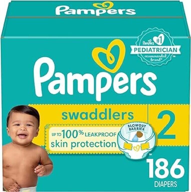 Pampers Diapers Size 2, 186 Count - Swaddlers Disp