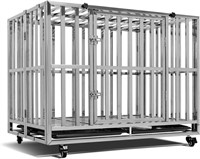 LUCKUP 46 Steel Dog Crate Kennel with Wheels