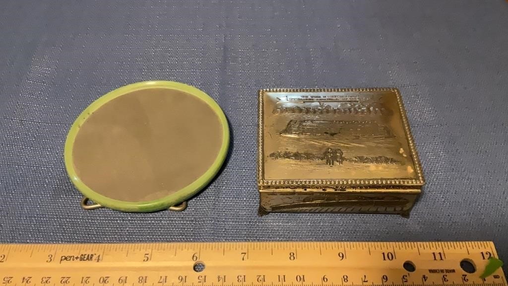 Old Mirror and Trinket Box