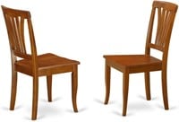Avon Wooden Chairs  Set of 2  Saddle Brown