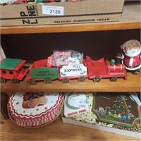 Vintage Wood Merry Christmas Express Train &