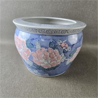 Vintage Blue Asian Fish Bowl Style Porcelain