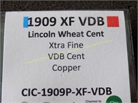 1909 XF VBD Lincoln Wheat Penny