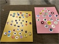 2 cards of paperweight buttons by various