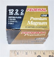 FULL BOX 25 FEDERAL PREMIUM MAGNUM 12GA SHOTSHELLS