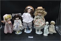(6) Porcelain Dolls