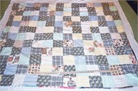 VINTAGE HAND STITCHED COUNTRY QUILT - 72" x 66"