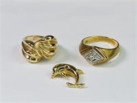 16.5g 14KT Gold Jewelry: Diamond, Rings, Charm