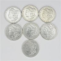 (7) Morgan Silver Dollars: 1883, 1885 & 1890