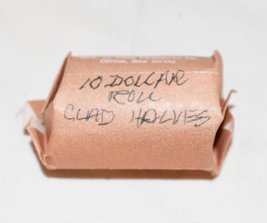 COINS - 10 DOLLAR ROLL CLAD KENNEDY HALVES