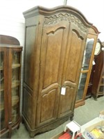 Oak Computer Armoire w/ (3) Drawers & Dbl. Doors,