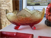 Glass Footed Fruit Bowl
