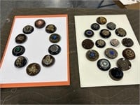 2 cards of bakelite coat buttons