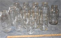LOT - 15 ASSORTED CANNING JARS