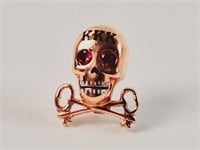 2.60 10KT Gold Skull Pin Marked KKK