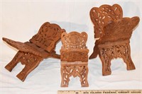 LOT - HAND CARVED TEAK BIBLE / BOOK STANDS