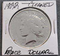 COIN - CLEANED 1922 SILVER PEACE DOLLAR