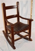 VINTAGE WOODEN CHILDS ROCKING CHAIR - LIKELY OAK