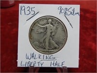 1935 Walking liberty 90% silver Half dollar US coi