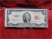 1953-$2 Red seal US banknote.
