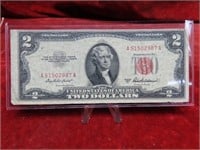 1953-A $2 Red seal US banknote.