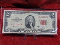 1953-B $2 Red seal US banknote.
