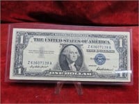 1957- $1 Silver Certificate US banknote.