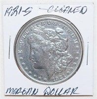 COIN - CLEANED 1921-S SILVER MORGAN DOLLAR