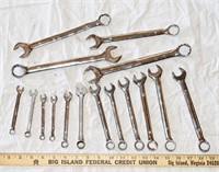 LOT - COMBINATION WRENCHES - SAE & METRIC