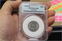 A Grade PR70 DCAM 1999-S Quarter