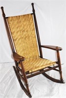 VINTAGE CANE BOTTOM & BACK ROCKING CHAIR