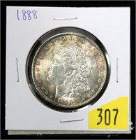 1888 Morgan dollar, gem BU