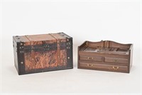 Wooden Jewelry Box/ Small Storage Trunk