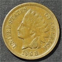 1908-S INDIAN HEAD CENT VF