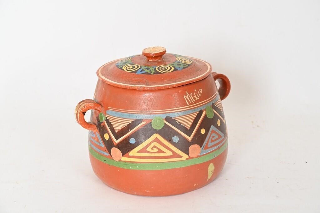 Vintage Made In Mexico Lidded Pottery