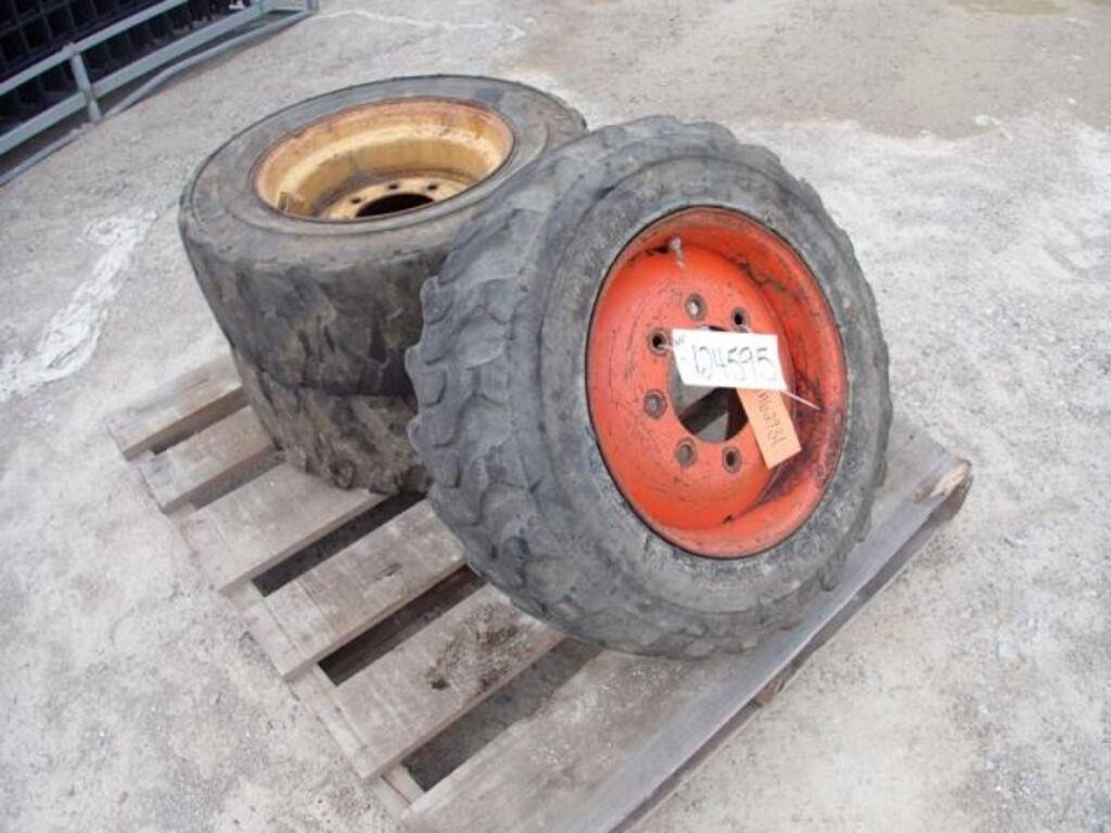 Qty Of (3) Skid Steer Tire(s) & Rim(s)