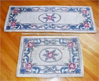 PAIR FLORAL THROW RUGS - NEED CLEANING