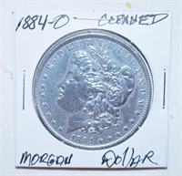 COIN - CEANED 1884-O MORGAN SILVER DOLLAR