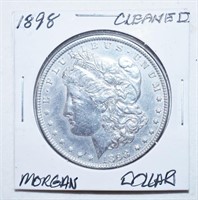 COIN - CLEANED 1898 MORGAN SILVER DOLLAR