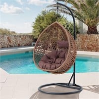 B9062 Hanging Chair with Stand Dark brown