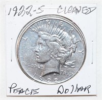 COIN - CLEANED 1922-S SILVER PEACE DOLLAR