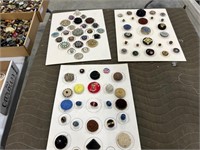3 cards of fabric buttons
