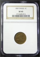 1857 FLYING EAGLE CENT NGC XF-45