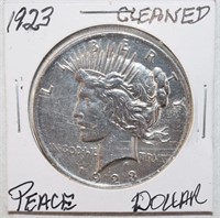 COIN - CLEANED SILVER PEACE DOLLAR