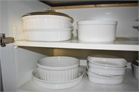 CORNINGWARE DISHES & "MADE IN JAPAN" DISHES