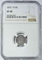 1835 CAPPED BUST HALF DIME NGC XF-40