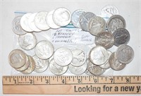 COIN LOT - SILVER HALF DOLLARS - SOME CLEANED