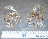 PAIR FEDERAL GLASS DOG FIGURINE CANDY CONTAINERS